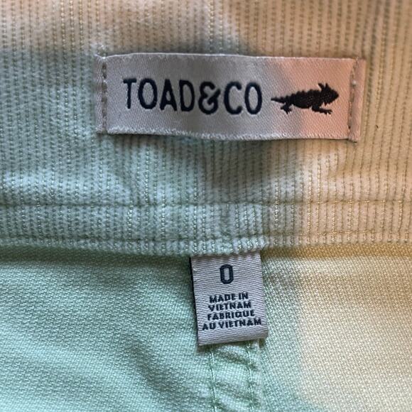 Toad & Co Light Green Corduroy Chino Shorts โ Size 0 - Picture 7 of 8